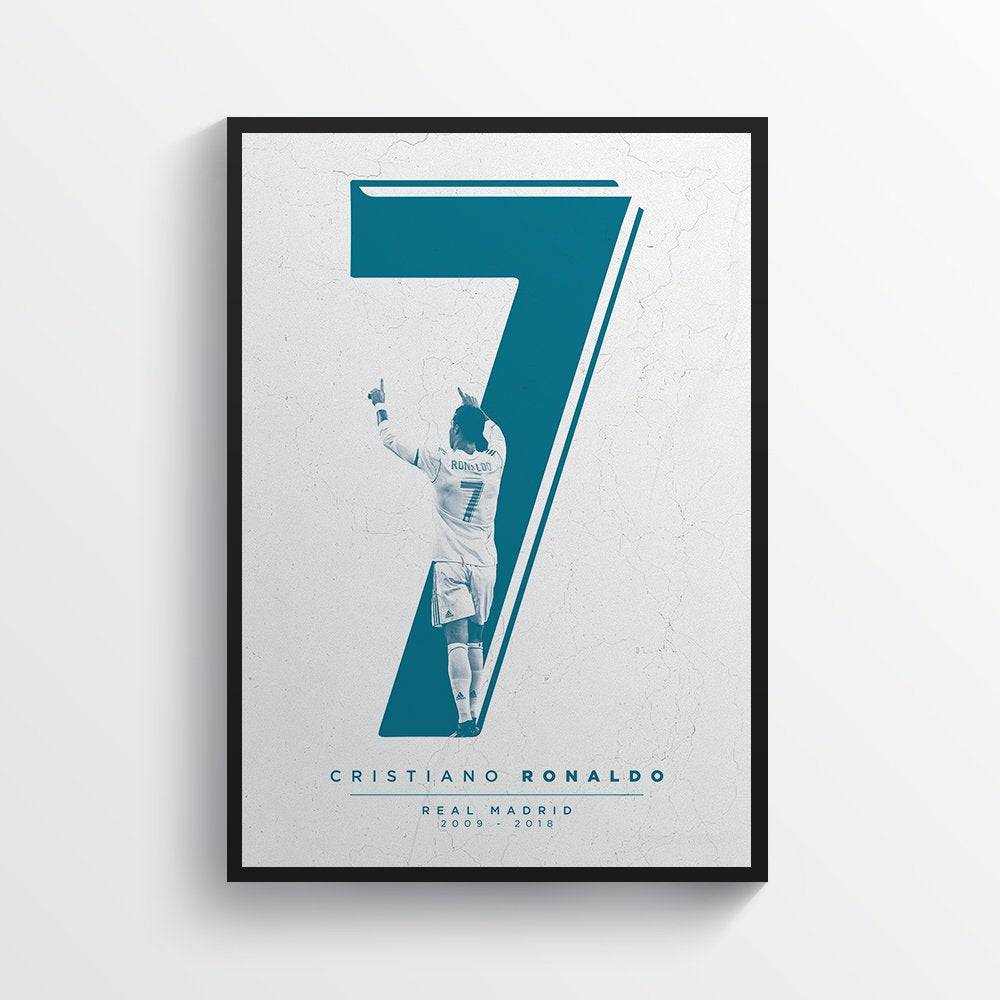 Cristiano Ronaldo Real Madrid 2018 Cr7, Wall Art Print Football Soccer - Poster | Canvas Wall Art Print