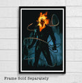 Ghost Rider Marvel Illustration #2 - Superhero Movie Comicbook Film - Poster | Canvas Wall Art Print