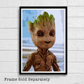 Groot Guardians Of The Galaxy Marvel Illustration - Superhero Movie Comicbook Film - Poster | Canvas Wall Art Print