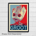 Groot Marvel Guardians Of The Galaxy Political Illustration - Superhero Movie Comicbook Film - Poster | Canvas Wall Art Print