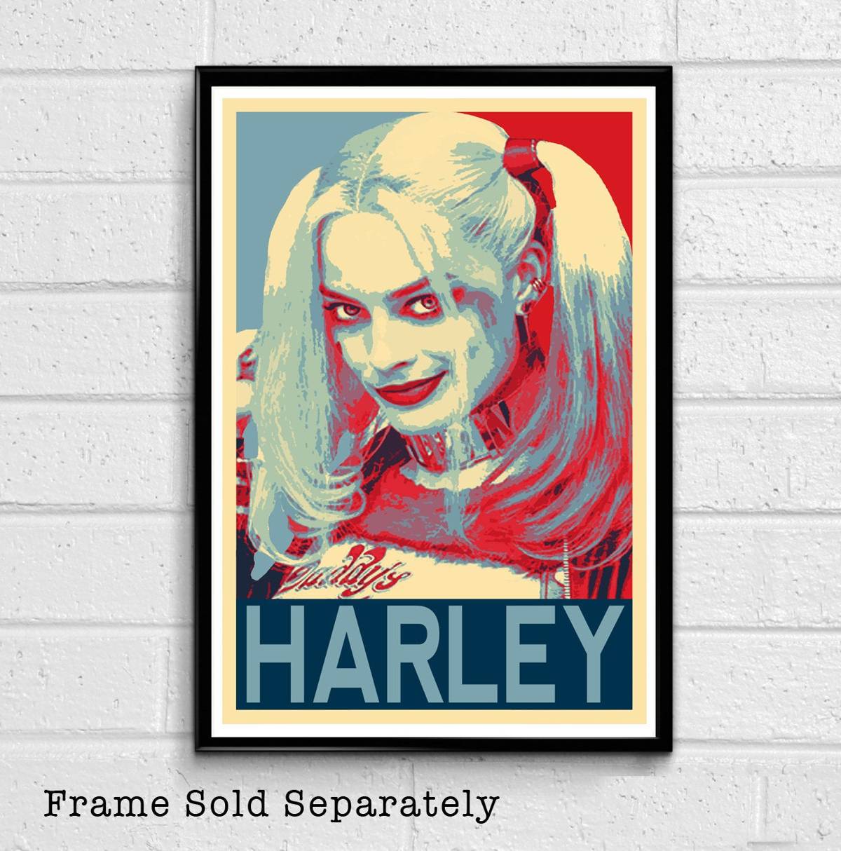 Harley Quinn Political Illustration - Superhero Movie Comicbook Film - Poster | Canvas Wall Art Print