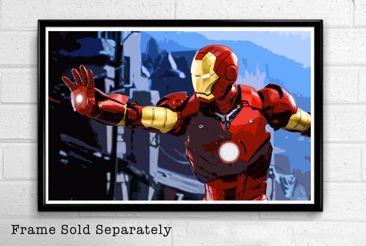 Iron Man Marvel Illustration #4 - Avengers Movie Tony Stark Superhero Comicbook Film - Poster | Canvas Wall Art Print