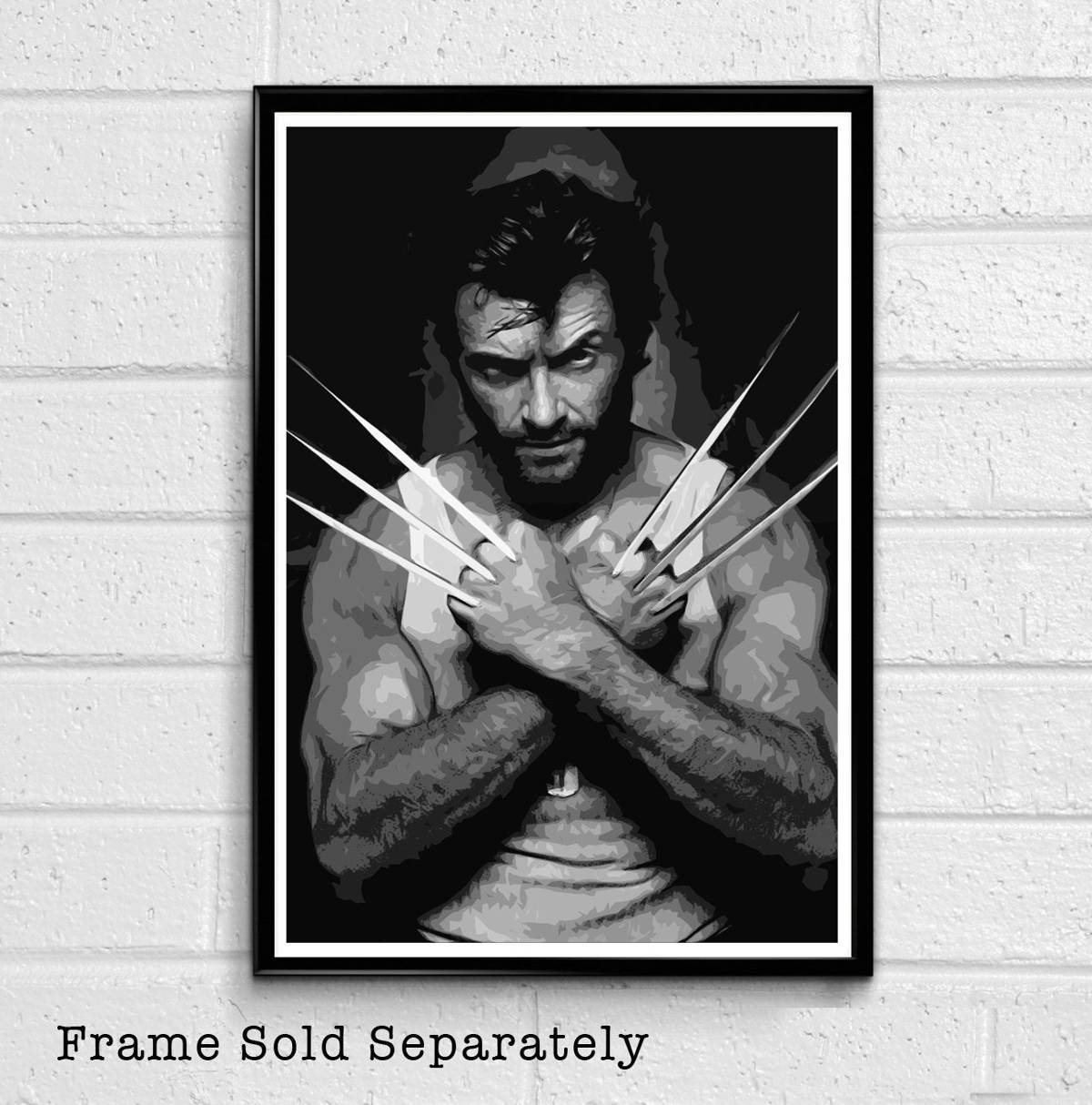 Wolverine Xmen Hugh Jackman Logan Illustration #2 - Superhero Comicbook Film Movie - Poster | Canvas Wall Art Print