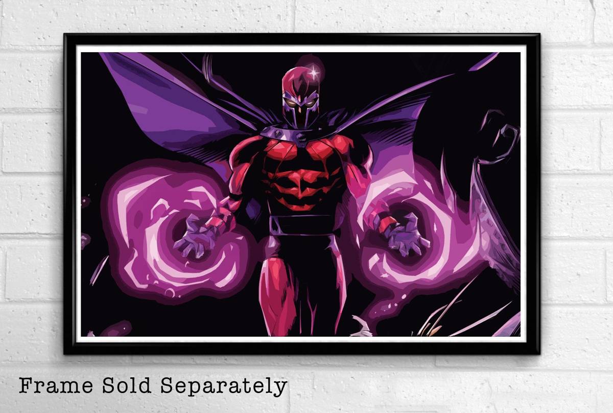 Magneto Xmen Illustration #2 - Marvel Superhero Movie Comicbook Film - Poster | Canvas Wall Art Print