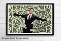 Wolf Of Wall Street Jordan Belfort Illustration #1 - Leonardo Dicaprio Movie Film - Poster | Canvas Wall Art Print