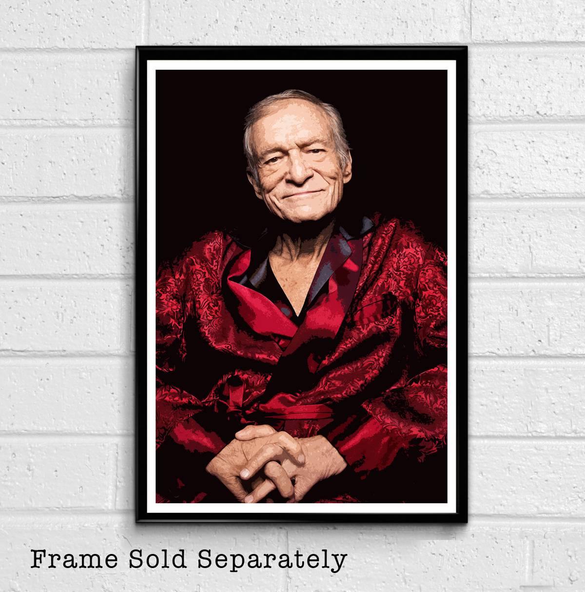 Hugh Hefner Illustration - Playboy Icon Celebrity Legend - Poster | Canvas Wall Art Print