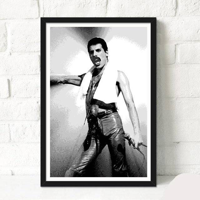 Freddie Mercury Of Queen Illustration #4 - Rock And Roll Music Icon - Poster | Canvas Wall Art Print