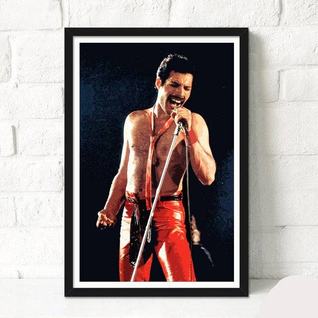 Freddie Mercury Of Queen Illustration #6 - Rock And Roll Music Icon - Poster | Canvas Wall Art Print