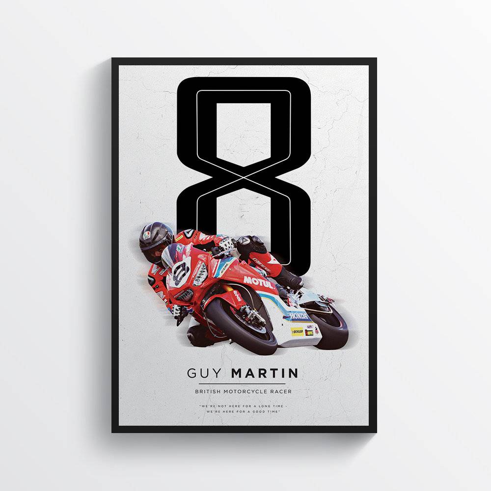 Guy Martin Tt British Motorcycle Racer Motorbike Road Racer - Poster | Canvas Wall Art Print