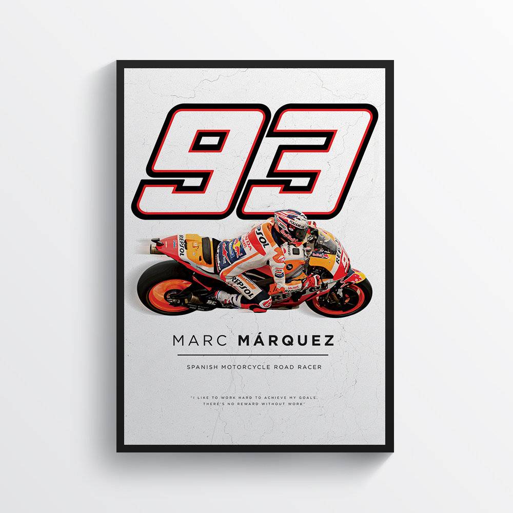 Marc Marquez 2018 Bike Moto Gp Motorcycle Motorbike - Poster | Canvas Wall Art Print