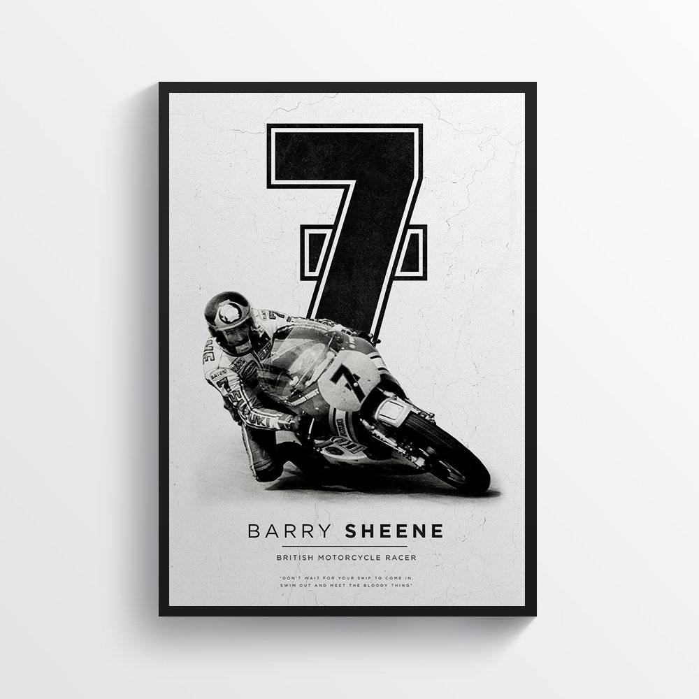 Barry Sheene British Motorcycle Racer Moto Gp Motorbike Road Racer - Poster | Canvas Wall Art Print