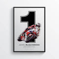 John Mcguinness British Motorcycle Racer Tt Isle Of Man Motorbike Road Racer - Poster | Canvas Wall Art Print