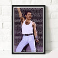 Freddie Mercury Queen 'We Are The Champions' Illustration - Rock And Roll Music Icon Queen - Poster | Canvas Wall Art Print