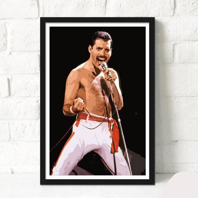 Freddie Mercury Of Queen Illustration #7 - Rock And Roll Music Icon - Poster | Canvas Wall Art Print