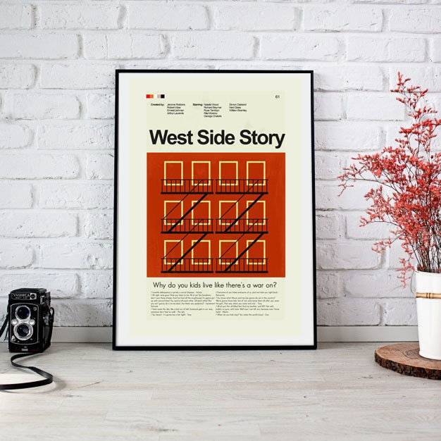 West Side Story Mid-Century Modern Inspired Print - Poster | Canvas Wall Art Print