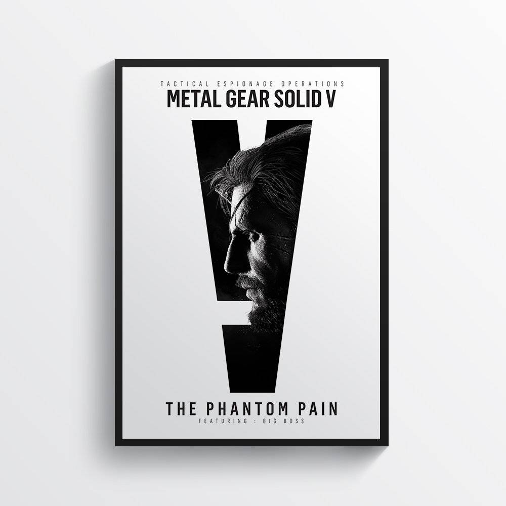 Metal Gear Solid V Video Game The Phantom Pain Black &amp;Amp;Amp; White - Poster | Canvas Wall Art Print