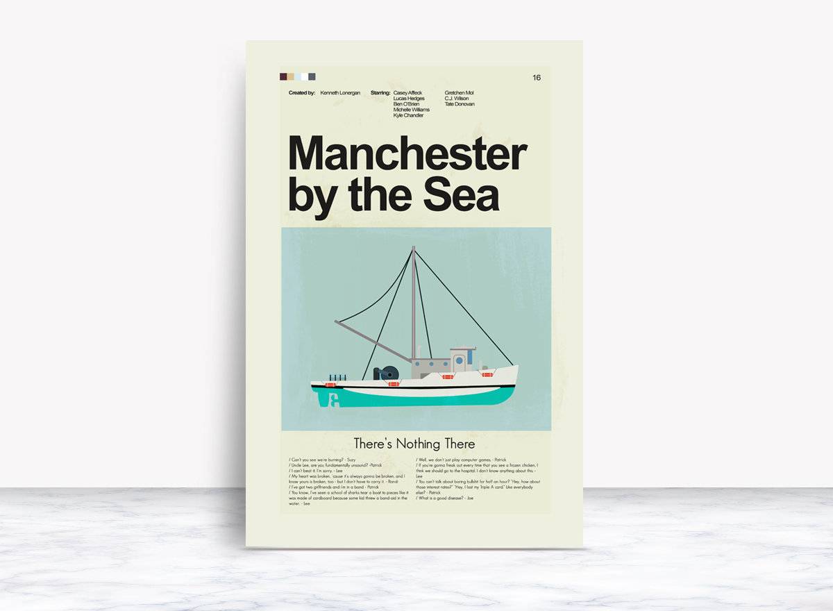 Manchester By The Sea Mid-Century Modern Inspired Print - Poster | Canvas Wall Art Print
