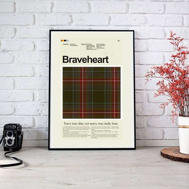 Braveheart Mid-Century Modern Inspired Print - Poster | Canvas Wall Art Print