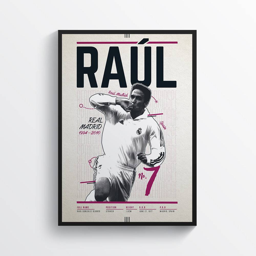 Ra??Onz?Z Blanco Real Madrid Football, Football Print, Sports Wall Art - Poster | Canvas Wall Art Print