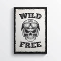 Wild And Free Motorcycle Motorbike Biker Bike Motorbike Wall Art Print - Poster | Canvas Wall Art Print