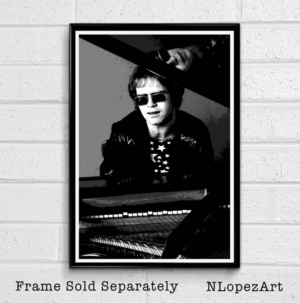 Sir Elton John Illustration #3 - Rock And Roll Music Icon - Poster | Canvas Wall Art Print