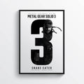 Metal Gear Solid 3 Video Game Snake Eater Black &amp;Amp;Amp; White - Poster | Canvas Wall Art Print