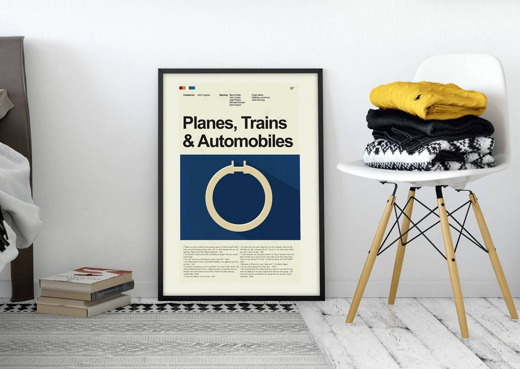 Planes, Trains &amp;Amp; Automobiles Mid-Century Modern Inspired Print - Poster | Canvas Wall Art Print
