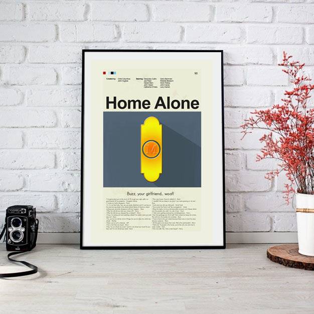 Home Alone Mid-Century Modern Inspired Print - Poster | Canvas Wall Art Print