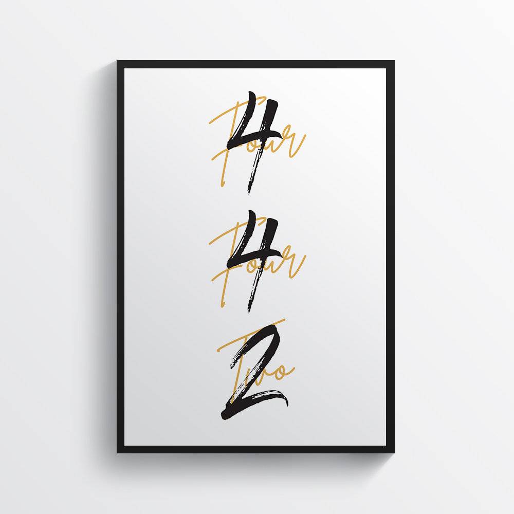 4-4-2 Four Four Two Football Formation Typography Quote Wall Art - Poster | Canvas Wall Art Print