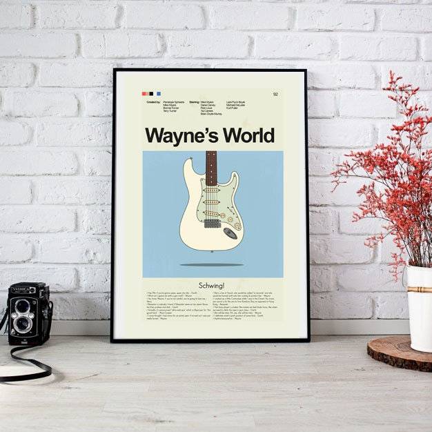 Wayne'S World Mid-Century Modern Inspired Print - Poster | Canvas Wall Art Print