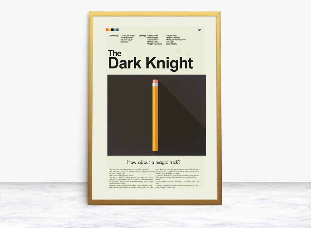 The Dark Knight Mid-Century Modern Inspired Print - Poster | Canvas Wall Art Print