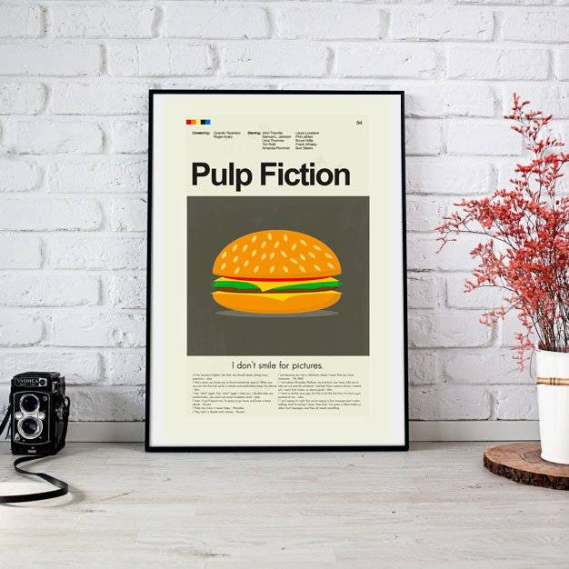 Pulp Fiction Mid-Century Modern Inspired Print - Poster | Canvas Wall Art Print