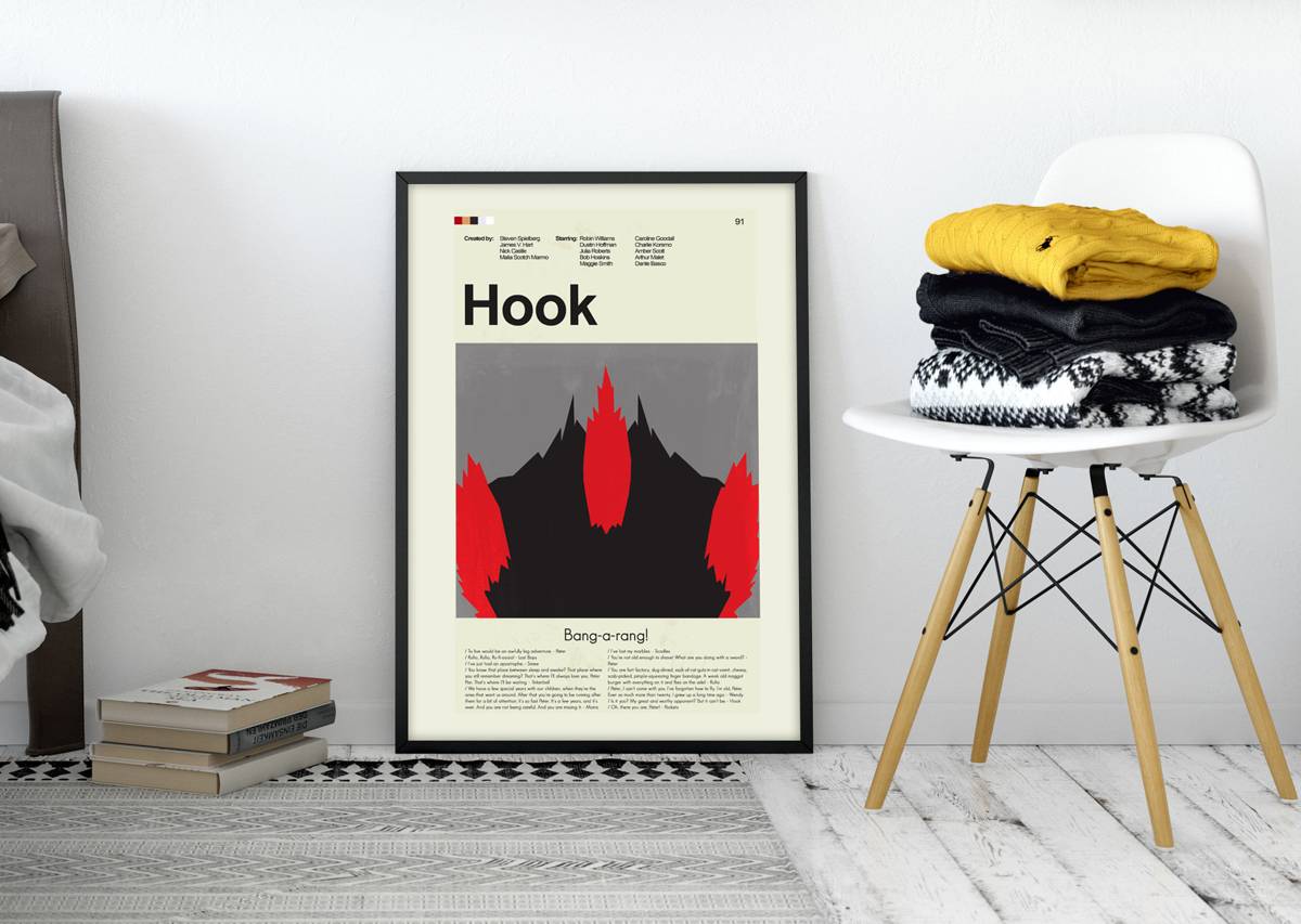 Hook Mid-Century Modern Inspired Print - Poster | Canvas Wall Art Print