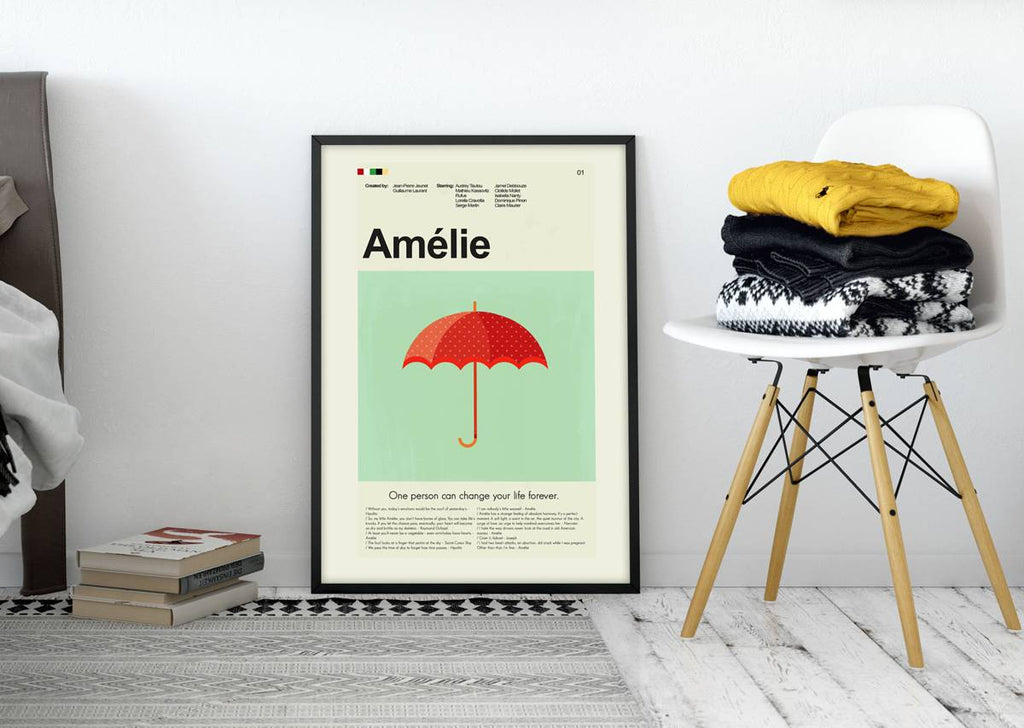 Amelie Mid-Century Modern Inspired Print - Poster | Canvas Wall Art Print