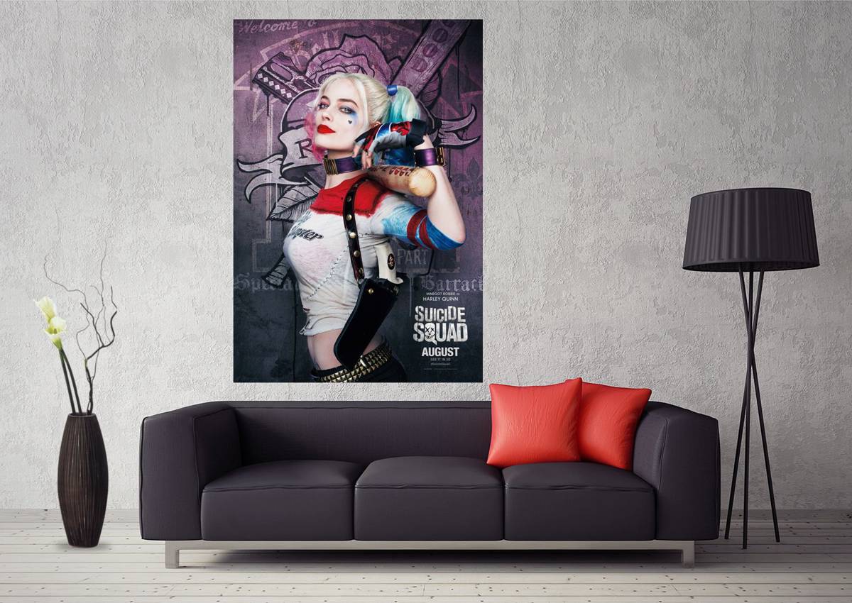 Harley Quinn Movie Suicide Squad Margot Robbie Art #071 - Poster | Canvas Wall Art Print