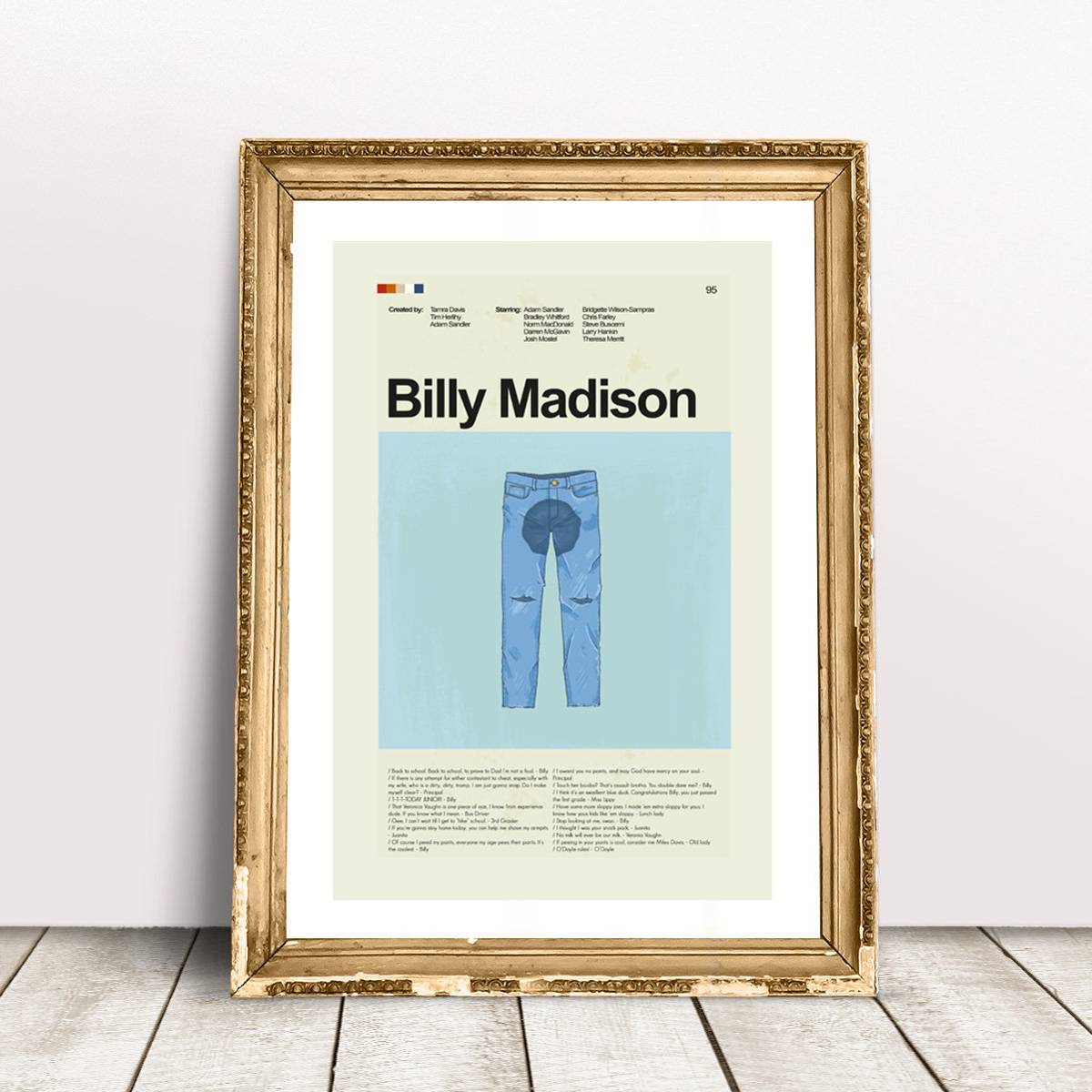 Billy Madison Mid-Century Modern Inspired Print - Poster | Canvas Wall Art Print