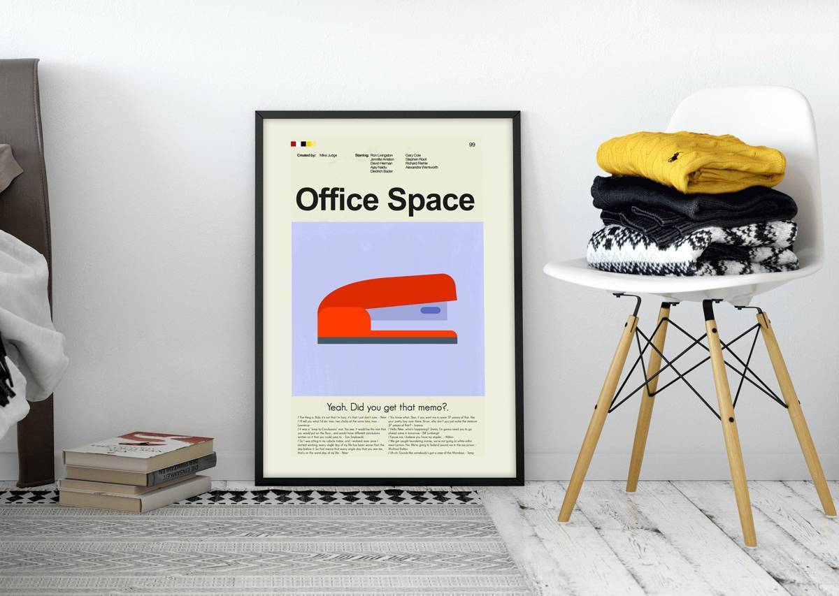 Office Space Mid-Century Modern Inspired Print - Poster | Canvas Wall Art Print