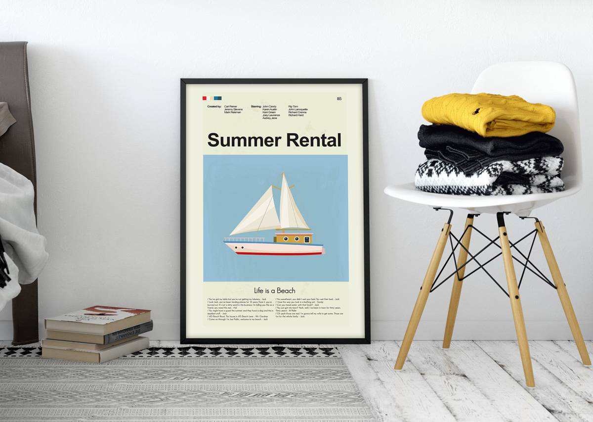 Summer Rental Mid-Century Modern Inspired Print - Poster | Canvas Wall Art Print