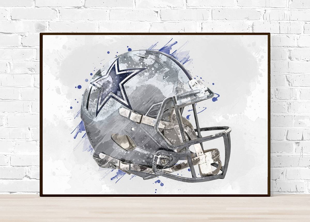 Dallas Cowboys Helmet - Sports Art - Football Helmet Art - Man Cave Gift - Sports Decor – Poster | Canvas Wall Art Print