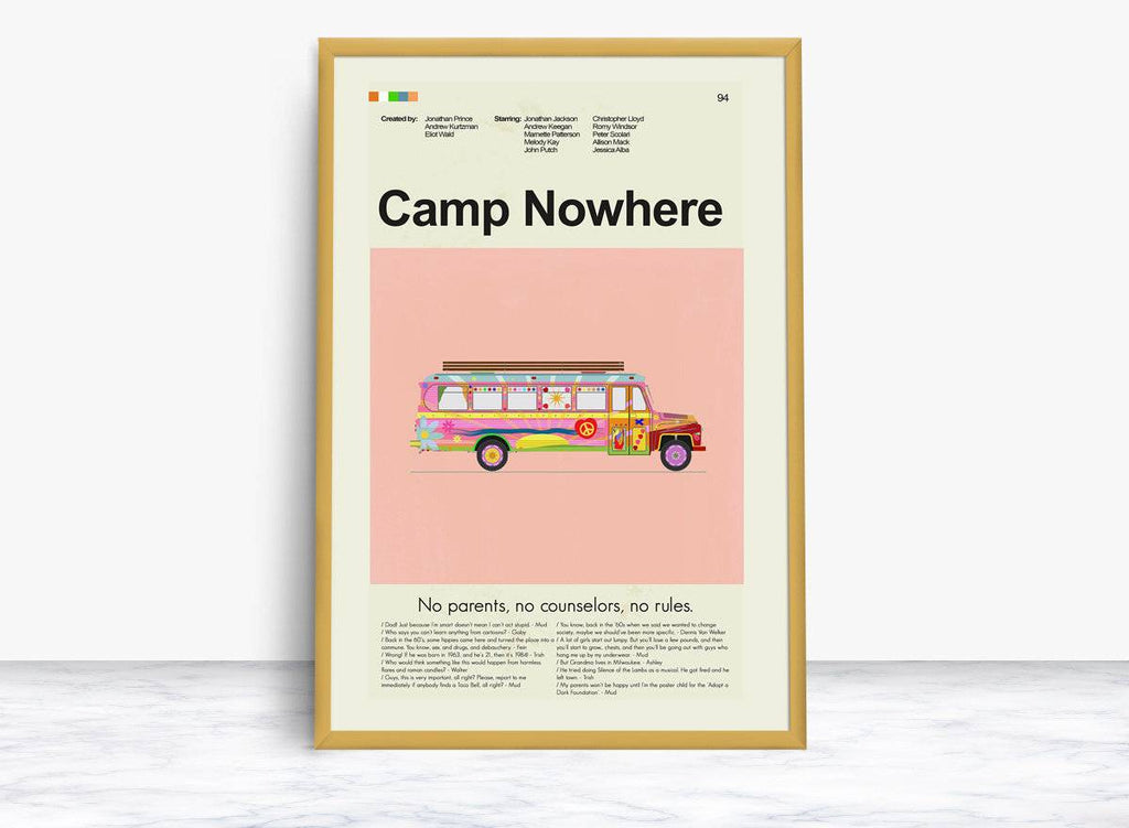 Camp Nowhere Mid-Century Modern Inspired Print - Poster | Canvas Wall Art Print