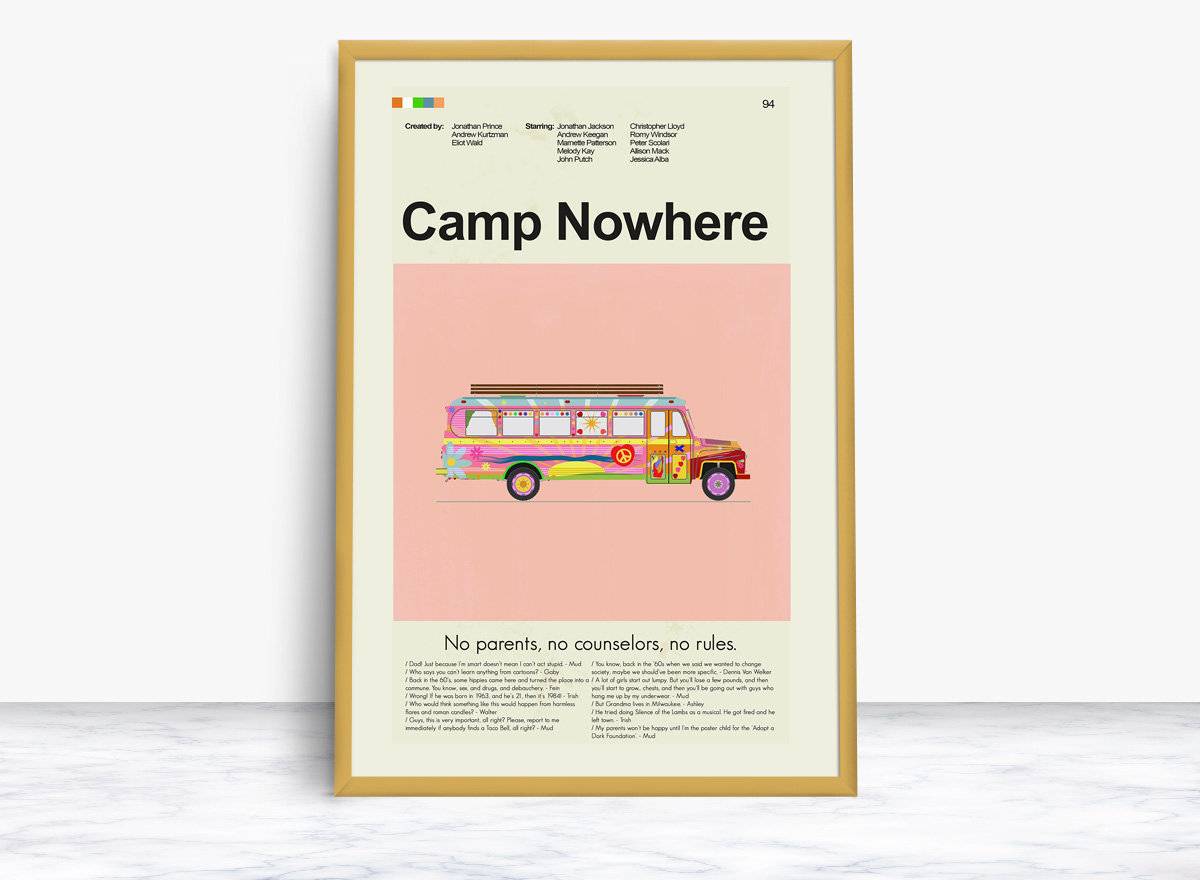 Camp Nowhere Mid-Century Modern Inspired Print - Poster | Canvas Wall Art Print