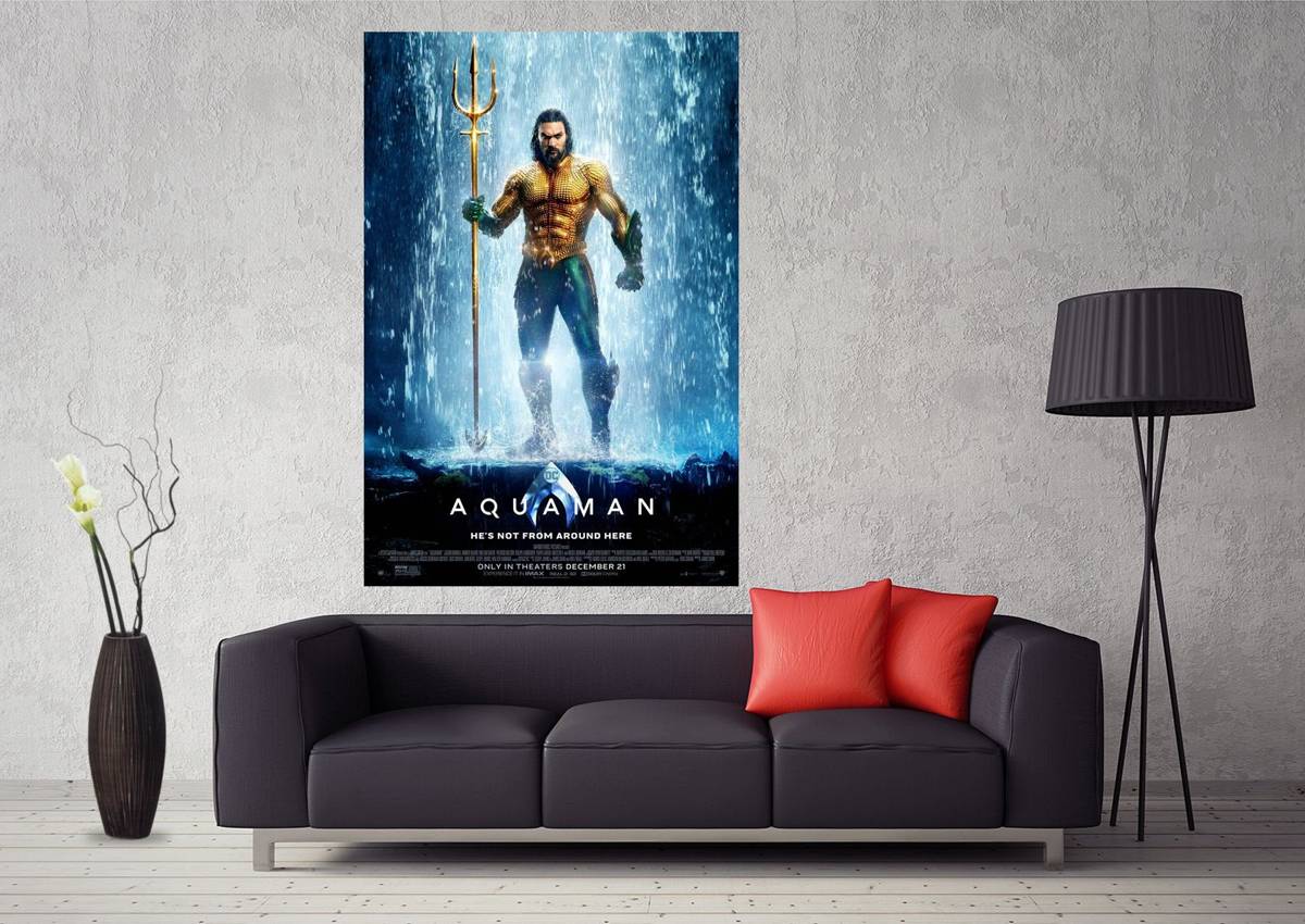 Aquaman 2018 Film Jason Momoa Art #065 - Poster | Canvas Wall Art Print
