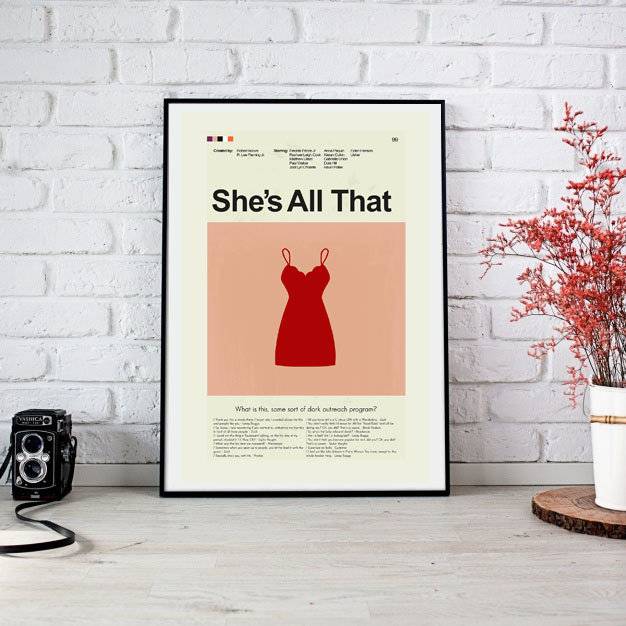 She'S All That Mid-Century Modern Inspired Print - Poster | Canvas Wall Art Print
