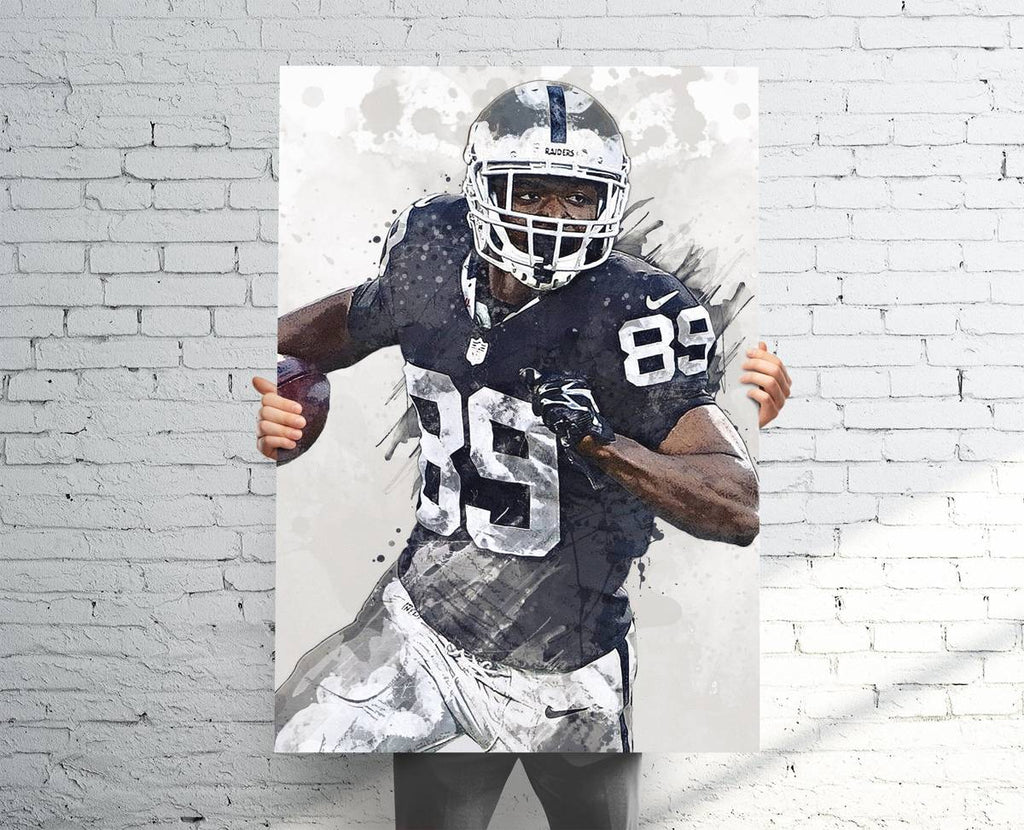 Amari Cooper Oakland Raiders Sports Art Print, Football, Sports Decor – Poster | Canvas Wall Art Print