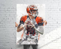 Andy Dalton Cincinnati Bengals Sports Art Print, Football, Sports Decor – Poster | Canvas Wall Art Print