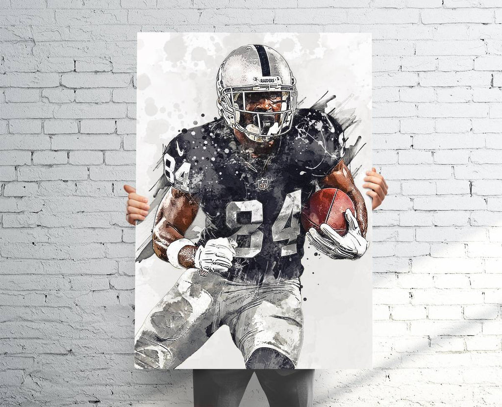 Antonio Brown Oakland Raiders Sports Art Print, Football, Sports Decor – Poster | Canvas Wall Art Print