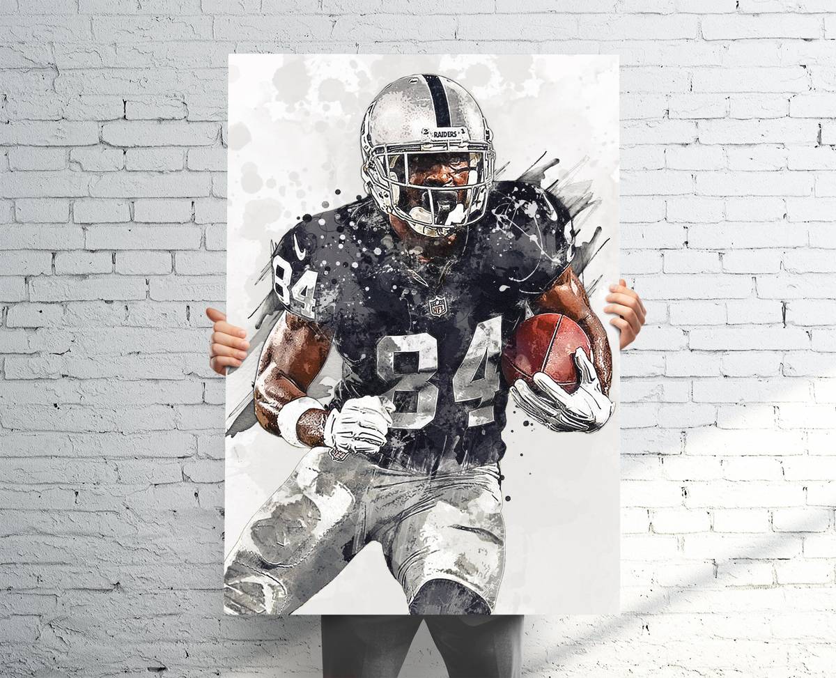 Antonio Brown Oakland Raiders Sports Art Print, Football, Sports Decor – Poster | Canvas Wall Art Print