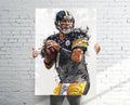 Ben Roethlisberger Pittsburgh Steelers Sports Art Print, Football, Sports Decor – Poster | Canvas Wall Art Print