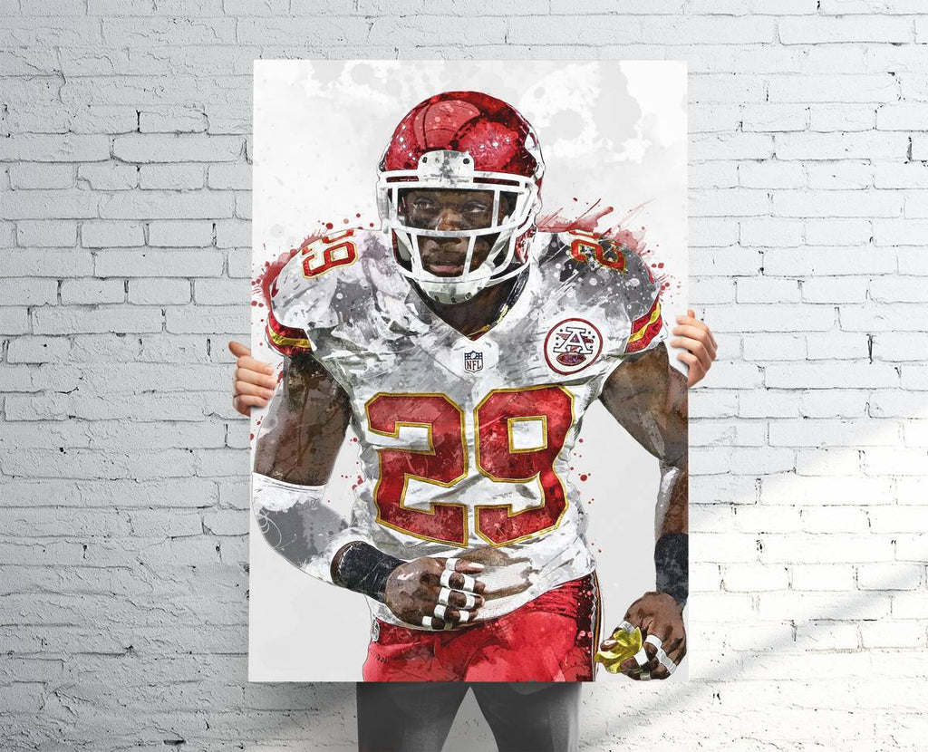 Eric Berry Kansas City Chiefs Sports Art Print, Football, Sports Decor – Poster | Canvas Wall Art Print