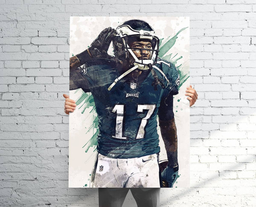 Alshon Jeffery Philadelphia Eagles Sports Art Print, Football, Sports Decor – Poster | Canvas Wall Art Print